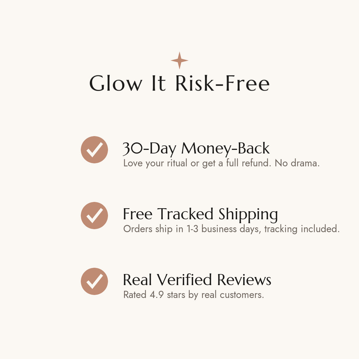 Glow it risk-free — 30-day money-back guarantee